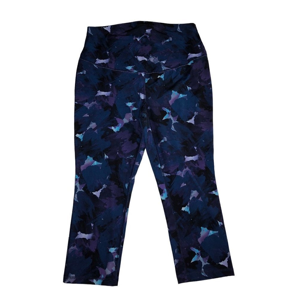 Old Navy Active Maternity Size M Leggings Capri Cropped Blue Purple Go Dry
